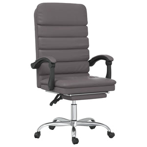 vidaXL Chair Reclining Desk Chair with Wheels for Living Room Faux Leather-20