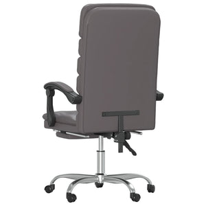 vidaXL Chair Reclining Desk Chair with Wheels for Living Room Faux Leather-11