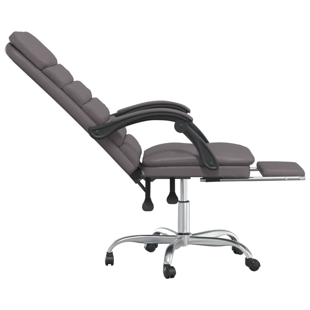 vidaXL Chair Reclining Desk Chair with Wheels for Living Room Faux Leather-15