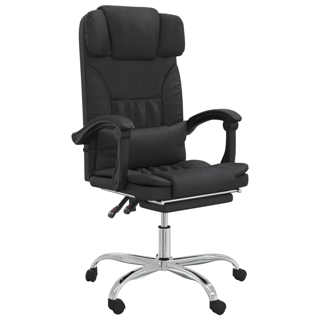 vidaXL Massage Reclining Office Chair Black Faux Leather-1