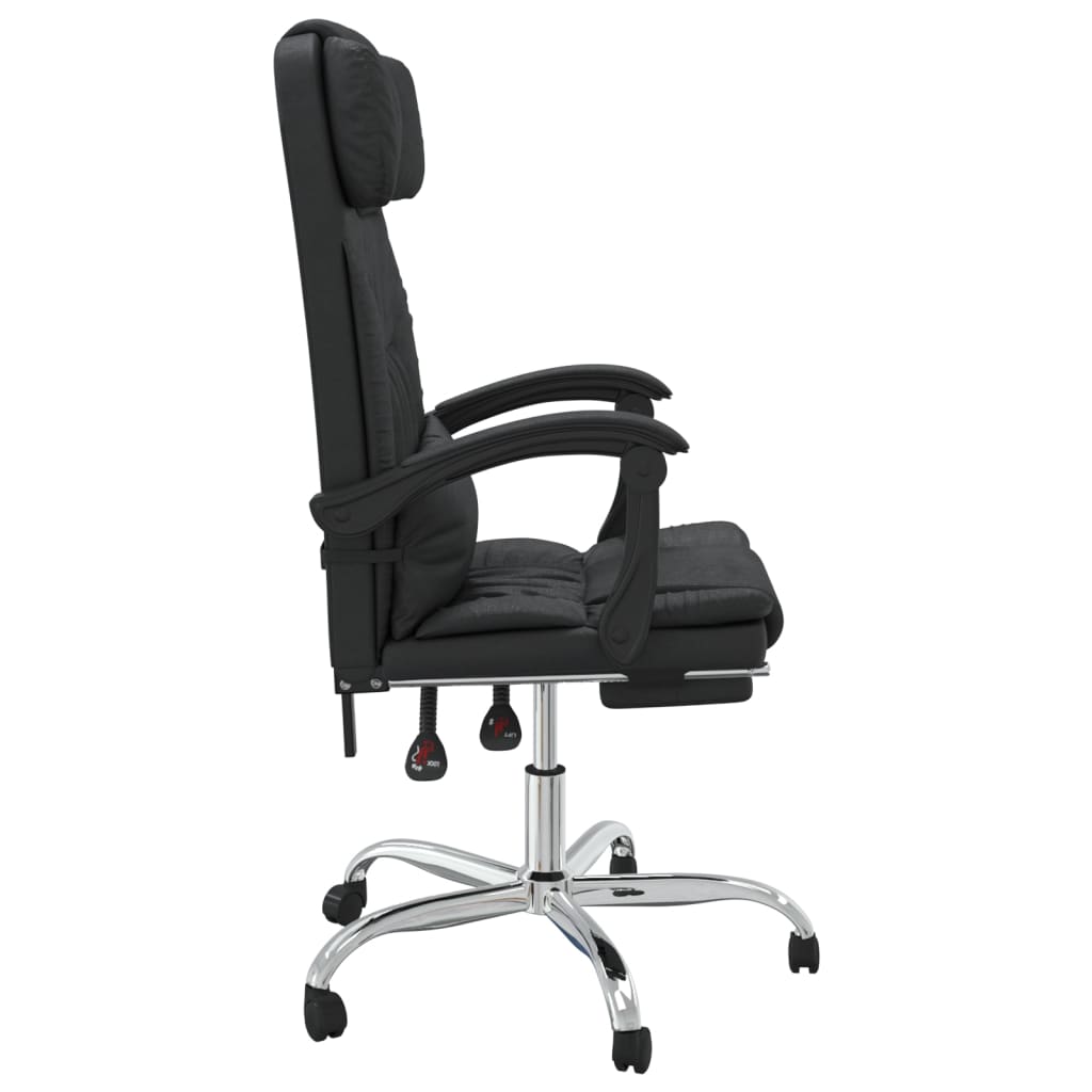 vidaXL Massage Reclining Office Chair Black Faux Leather-3