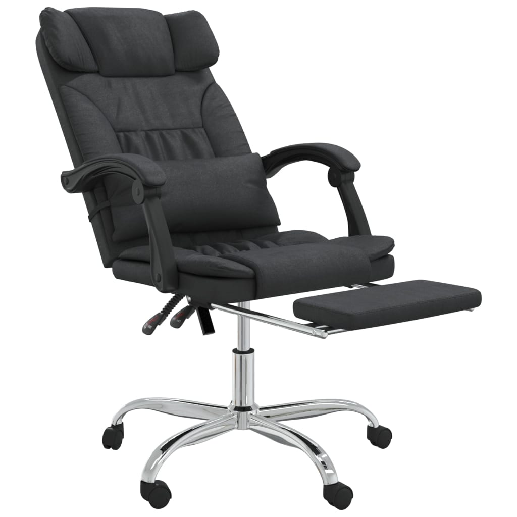 vidaXL Massage Reclining Office Chair Black Faux Leather-5