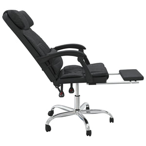 vidaXL Massage Reclining Office Chair Black Faux Leather-6