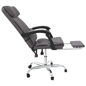 vidaXL Massage Reclining Office Chair Gray Faux Leather-6