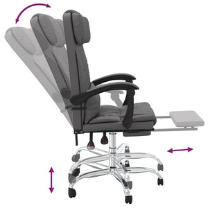 vidaXL Massage Reclining Office Chair Gray Faux Leather-7