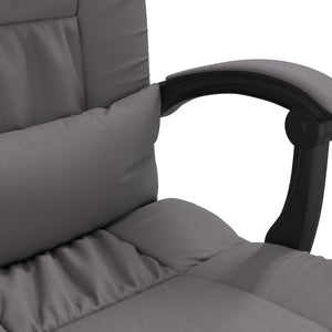 vidaXL Massage Reclining Office Chair Gray Faux Leather-8