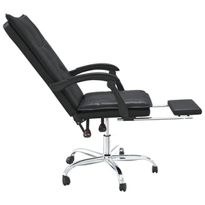 vidaXL Reclining Office Chair Black Faux Leather-5