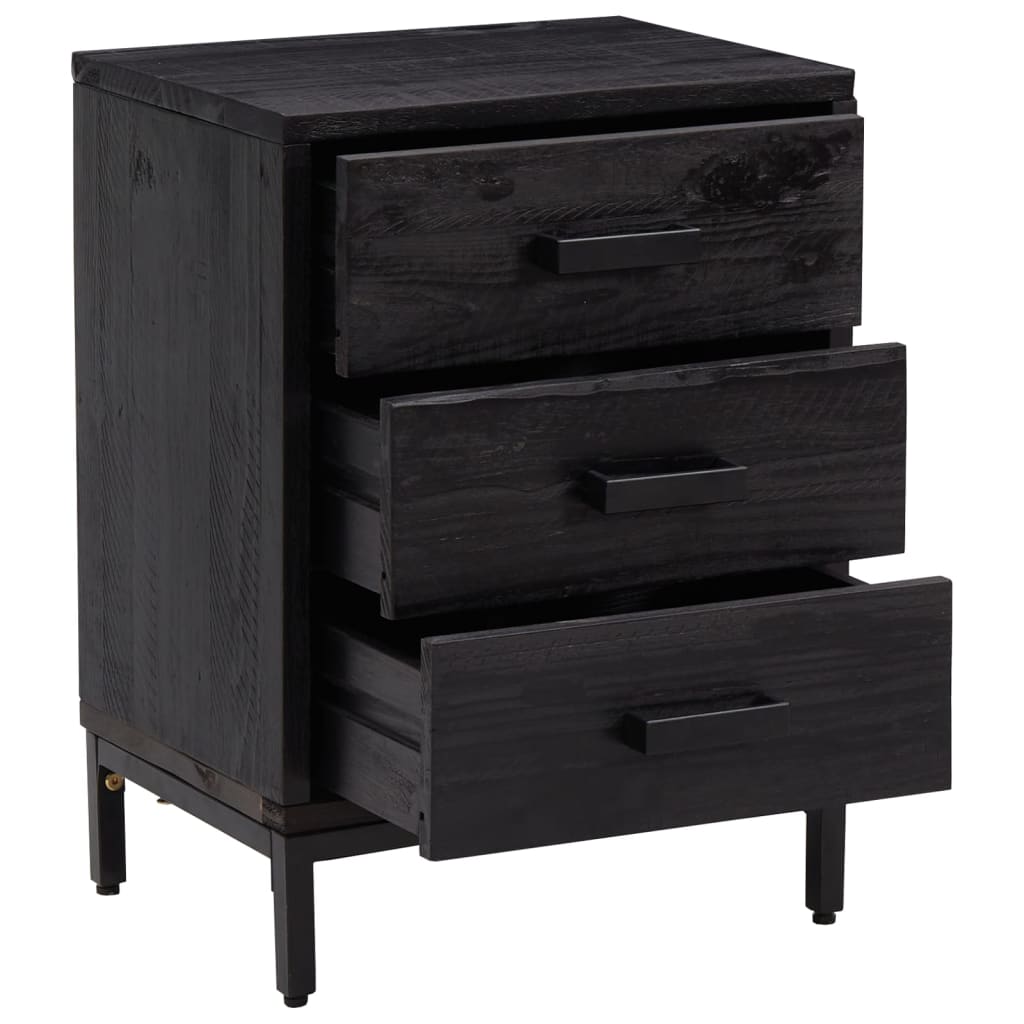vidaXL Nightstand Bedside End Side Table with Drawer Furniture Solid Wood Pine-33