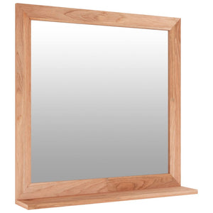 vidaXL Wall Mirror 21.7"x21.7" Solid Wood Walnut-1