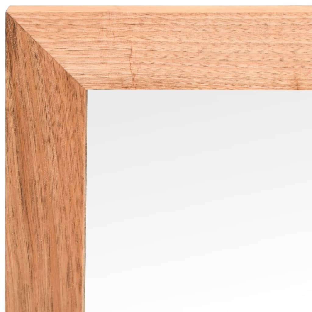 vidaXL Wall Mirror 21.7"x21.7" Solid Wood Walnut-4