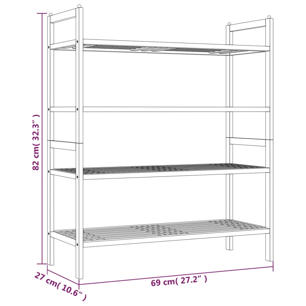 vidaXL Shoe Rack Shoe Organizer Shelf Holder for Entryway Closet Solid Wood-15