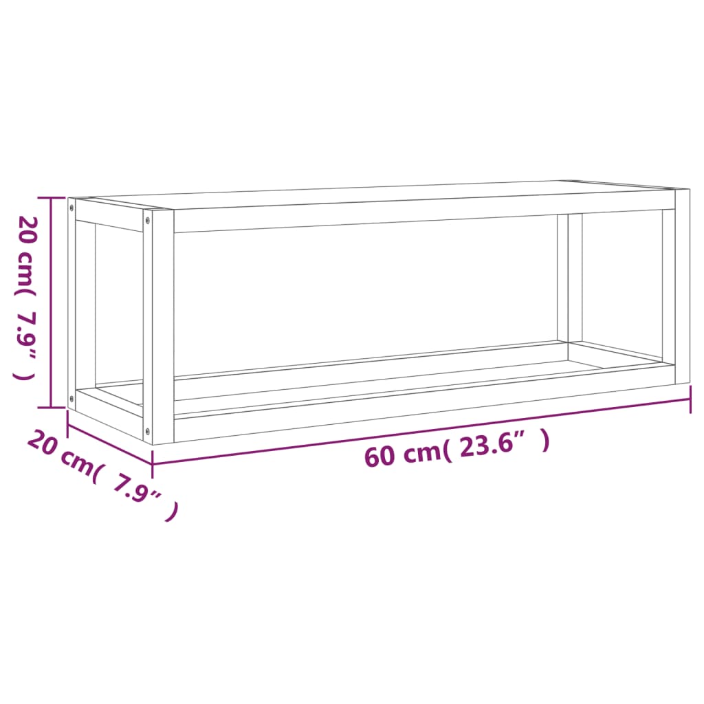 vidaXL Towel Rack 23.6"x7.9"x7.9" Solid Wood Walnut-4