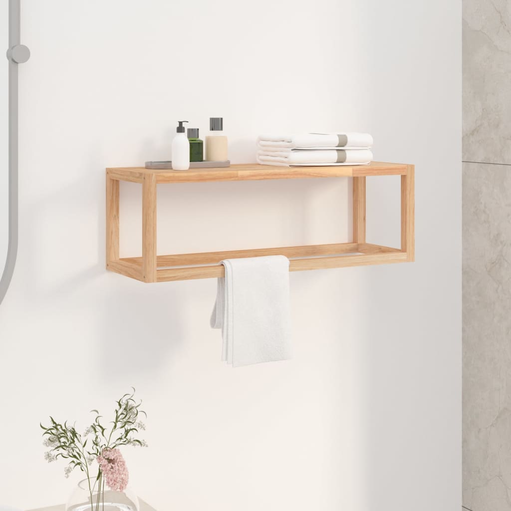 vidaXL Towel Rack 23.6"x7.9"x7.9" Solid Wood Walnut-0