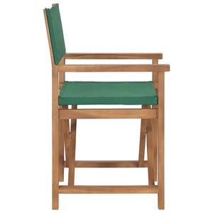 vidaXL Director's Chairs 2 pcs Solid Teak Wood Green-3