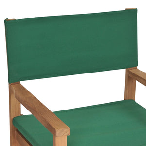 vidaXL Director's Chairs 2 pcs Solid Teak Wood Green-5