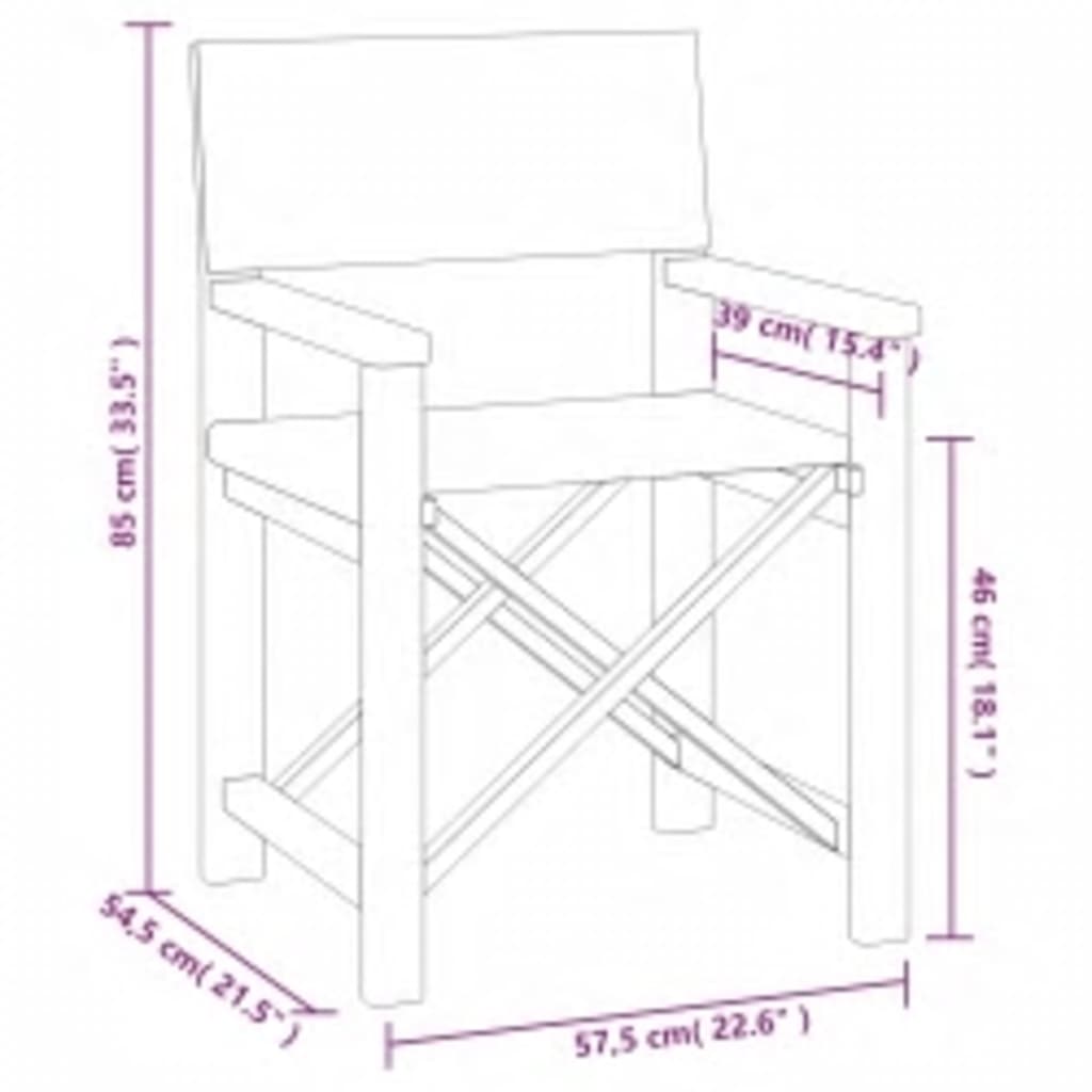 vidaXL Director's Chairs 2 pcs Solid Teak Wood Green-7