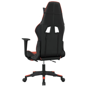 vidaXL Gaming Chair with Footrest Black and Red Faux Leather-3