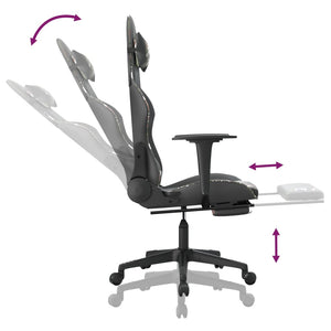 vidaXL Gaming Chair with Footrest Black and Camouflage Faux Leather-5