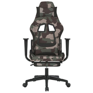 vidaXL Gaming Chair with Footrest Camouflage and Black Fabric-1