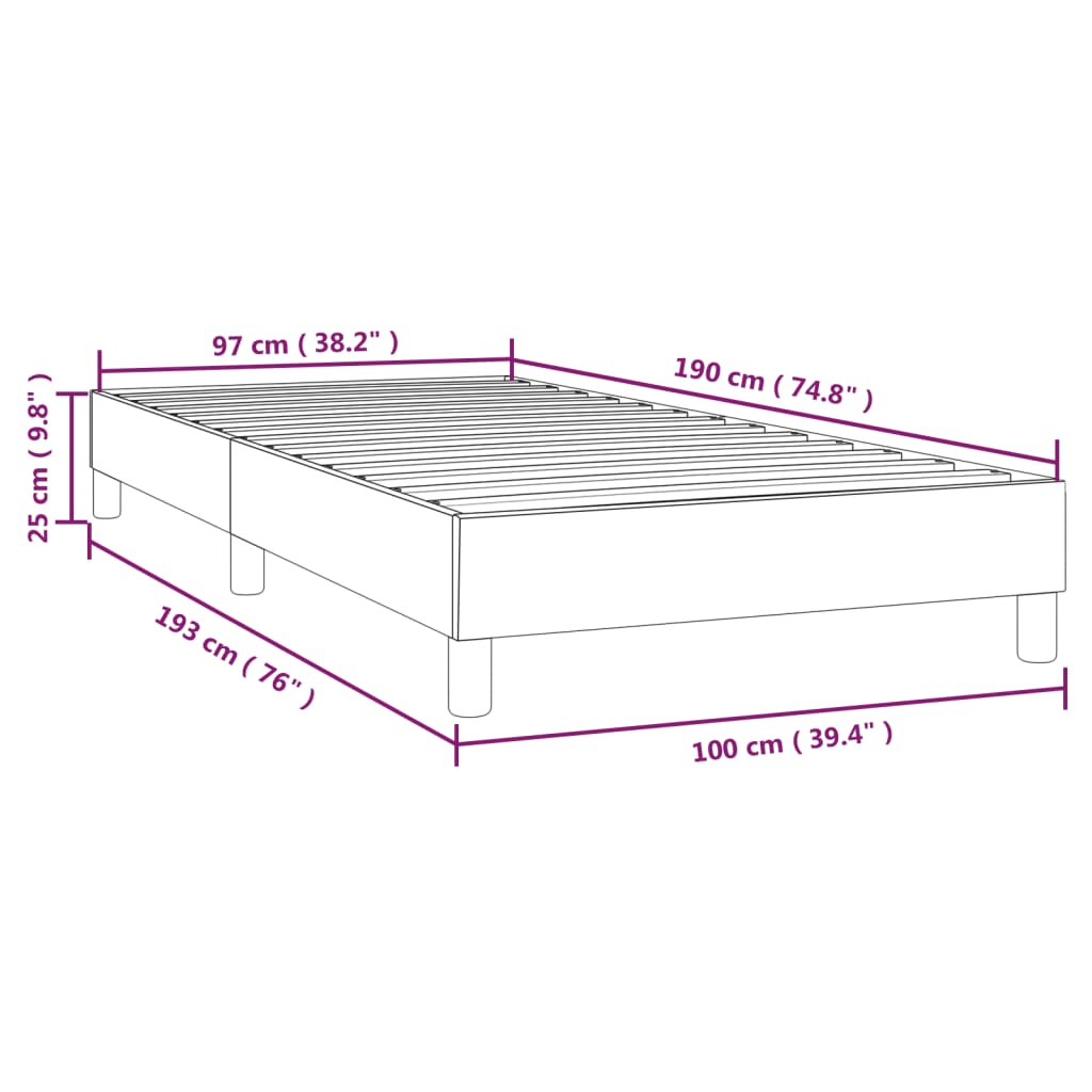 vidaXL Bed Frame Box Spring Platform Bed Mattress Foundation Faux Leather-26