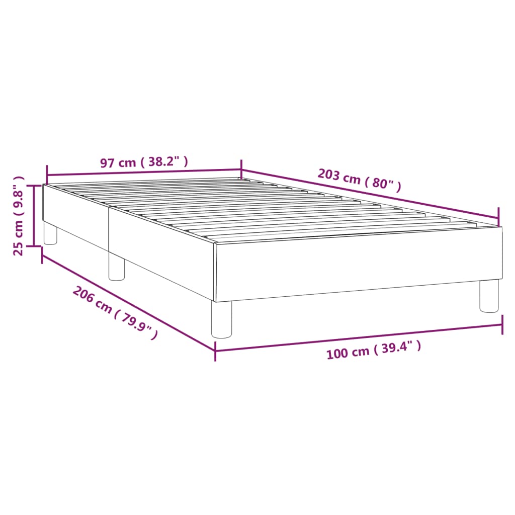 vidaXL Bed Frame Box Spring Platform Bed Mattress Foundation Faux Leather-18