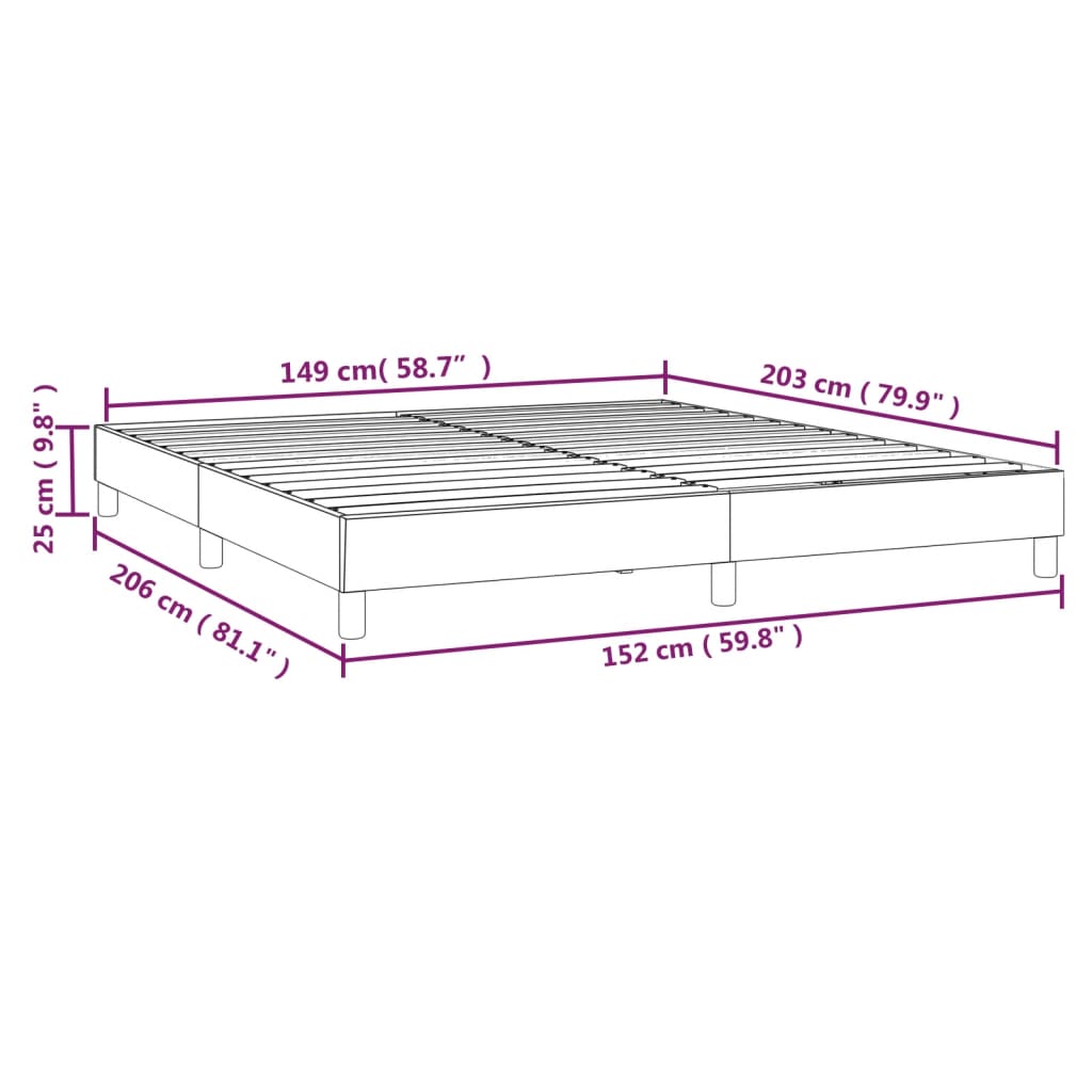 vidaXL Bed Frame Box Spring Platform Bed Mattress Foundation Faux Leather-13