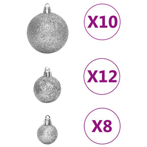 vidaXL Christmas Decoration Christmas Bauble Set Ball Ornament Polystyrene-9