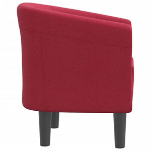 vidaXL Tub Chair Wine Red Fabric-2