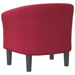 vidaXL Tub Chair Wine Red Fabric-3