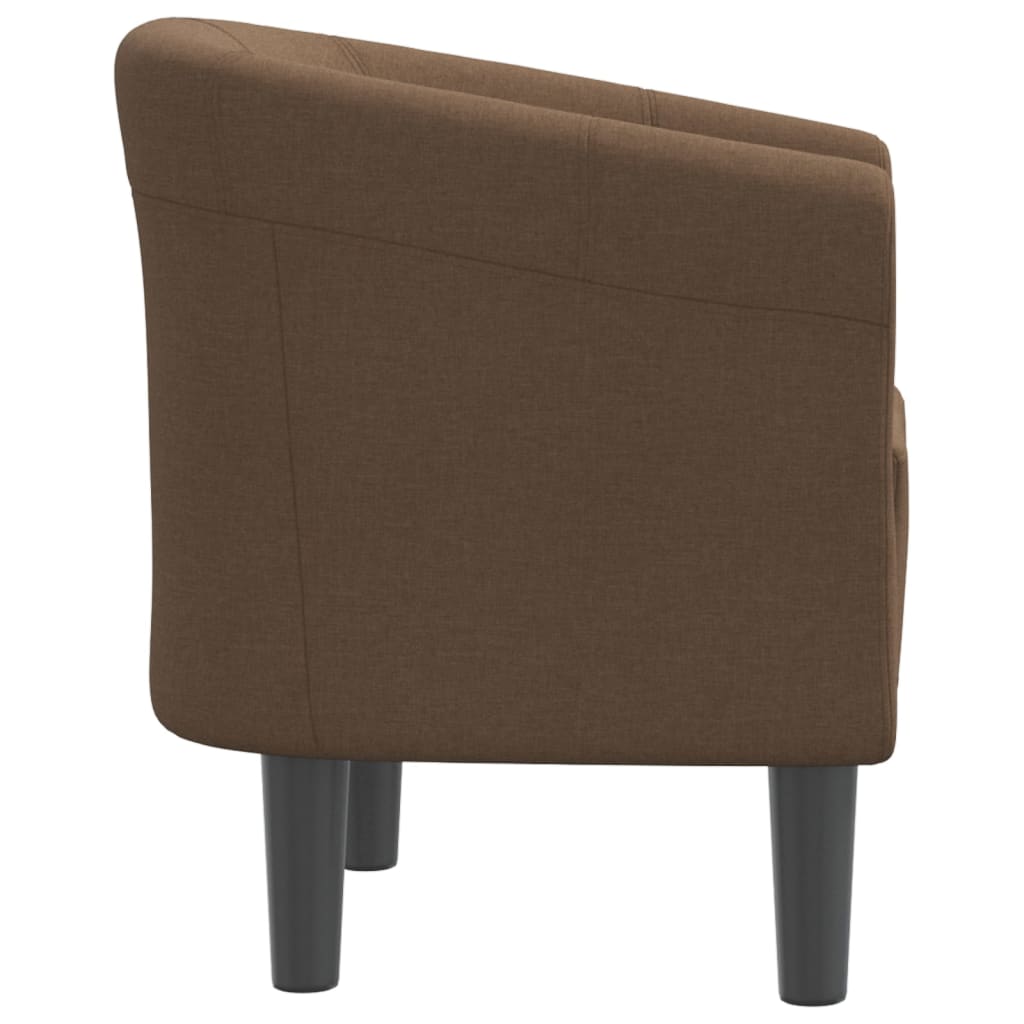 vidaXL Tub Chair Brown Fabric-2