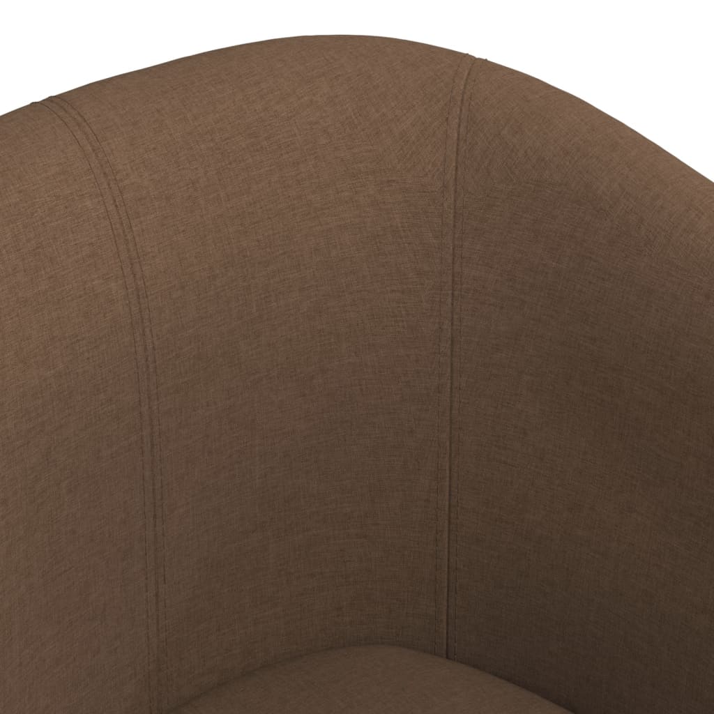 vidaXL Tub Chair with Footstool Brown Fabric-4