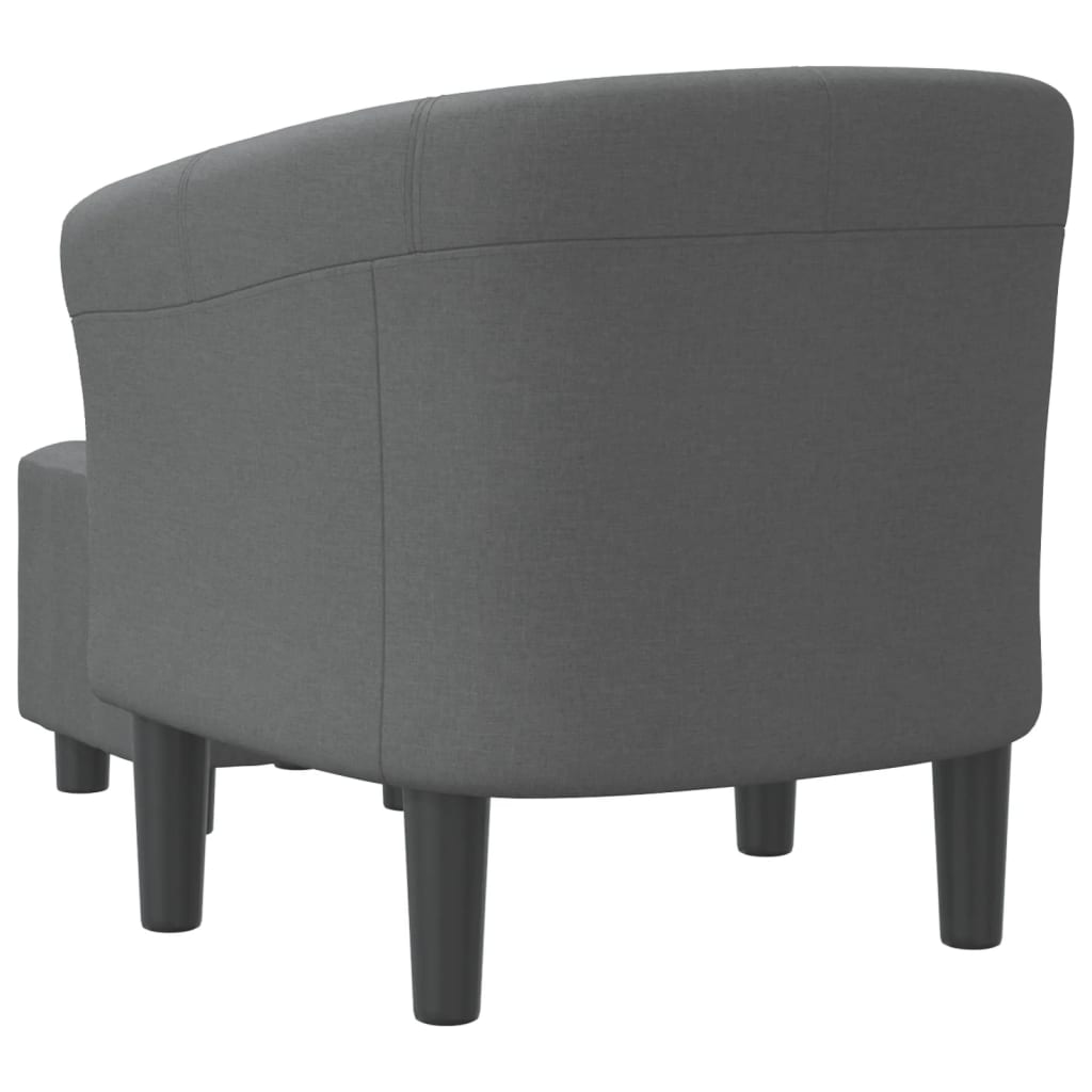 vidaXL Tub Chair with Footstool Dark Gray Fabric-3