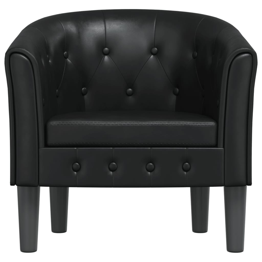 vidaXL Tub Chair Black Faux Leather-1