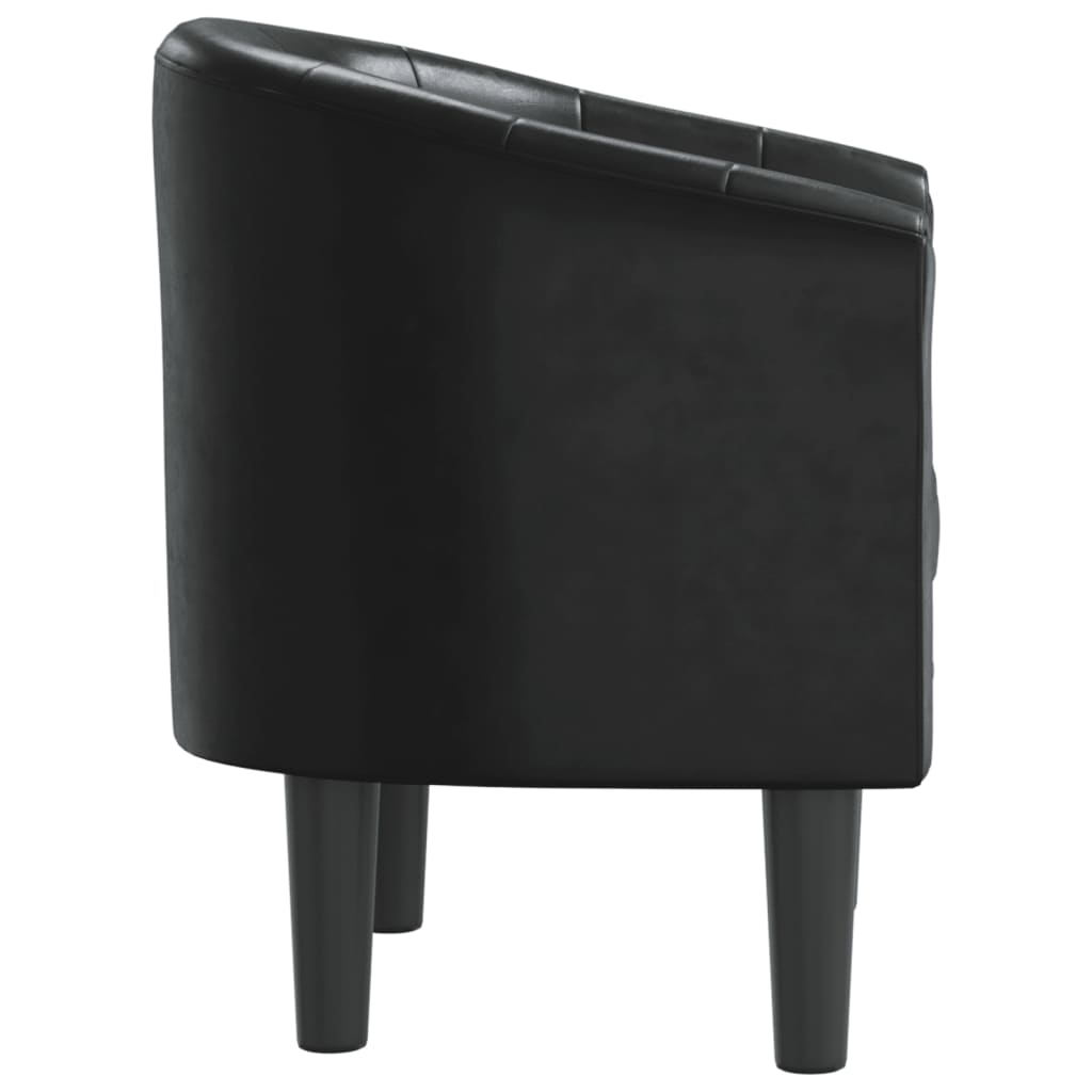 vidaXL Tub Chair Black Faux Leather-2