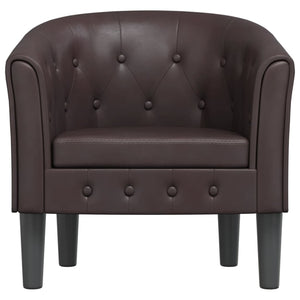 vidaXL Tub Chair Brown Faux Leather-1