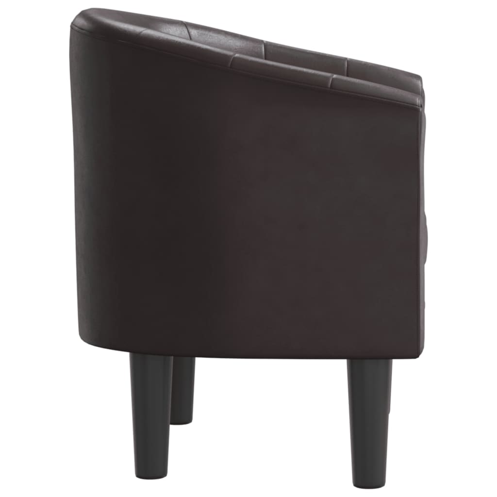 vidaXL Tub Chair Brown Faux Leather-2