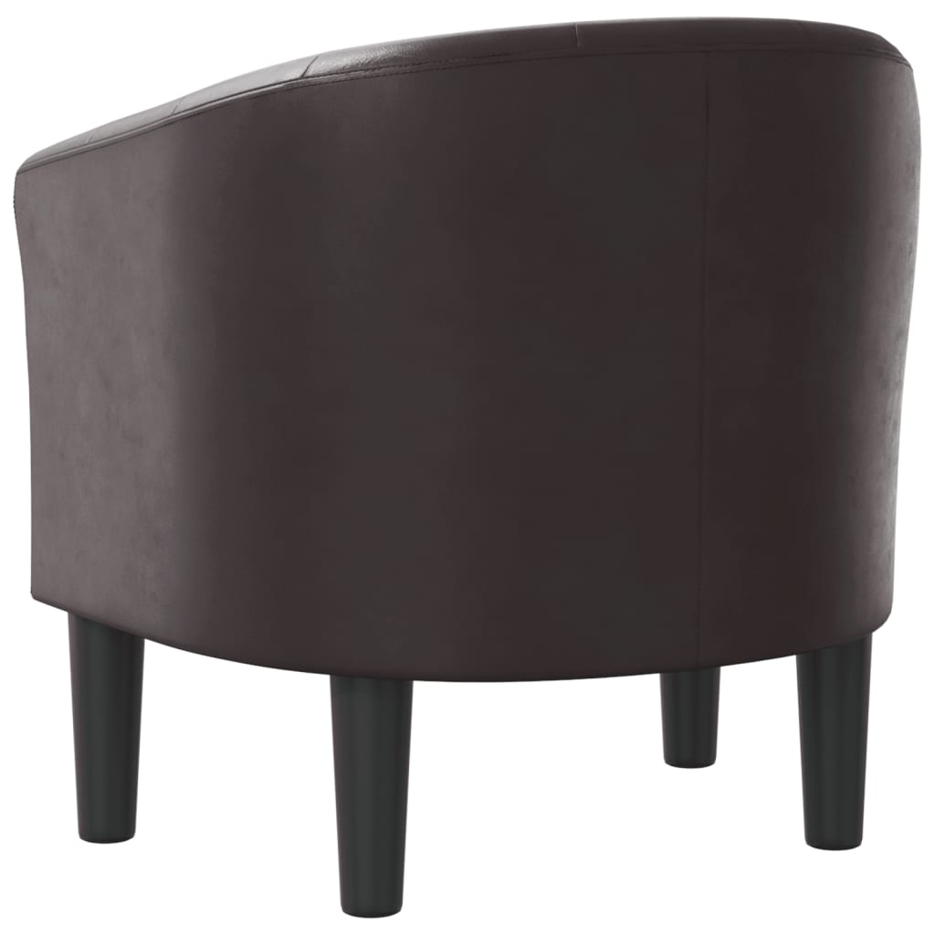 vidaXL Tub Chair Brown Faux Leather-3