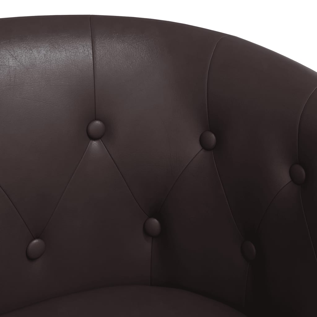 vidaXL Tub Chair Brown Faux Leather-4