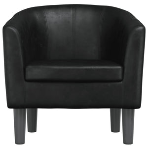 vidaXL Tub Chair Black Faux Leather-1