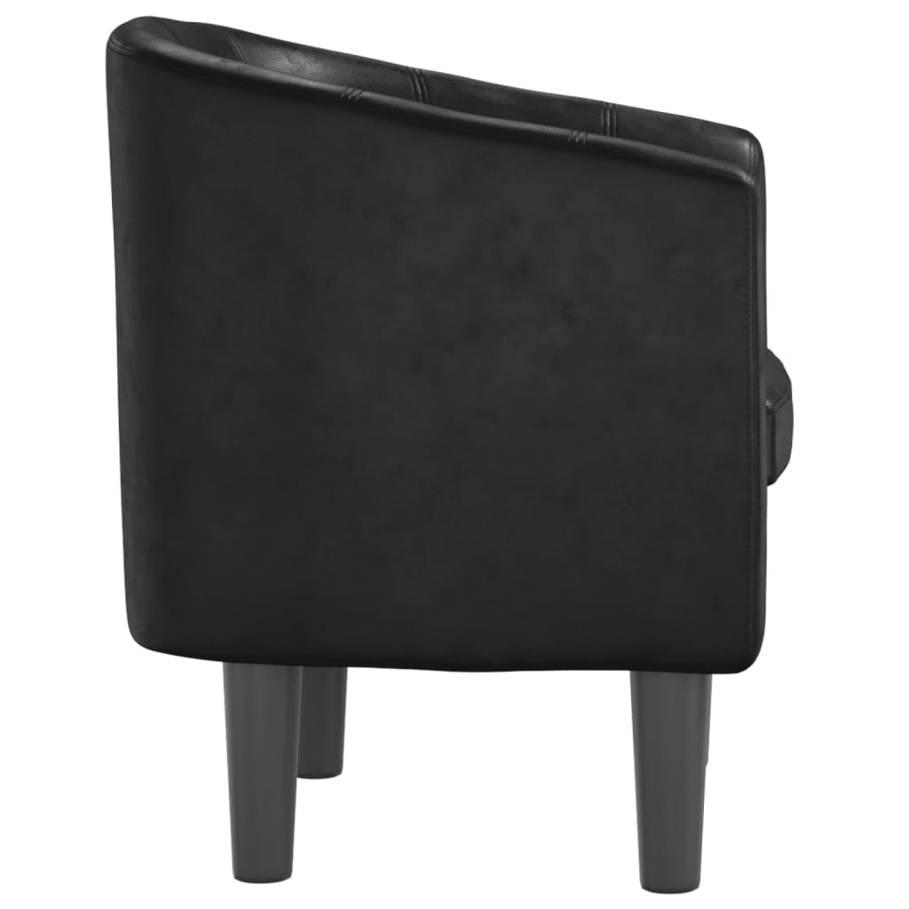 vidaXL Tub Chair Black Faux Leather-2