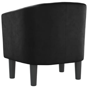 vidaXL Tub Chair Black Faux Leather-3