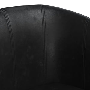 vidaXL Tub Chair Black Faux Leather-4