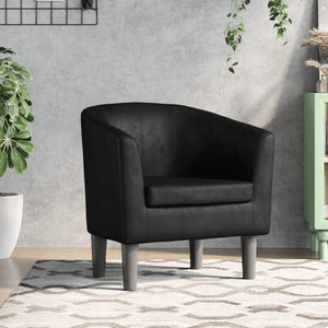 vidaXL Tub Chair Black Faux Leather-0