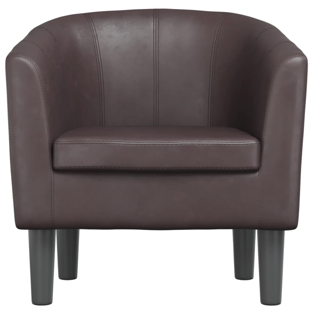 vidaXL Tub Chair Brown Faux Leather-1