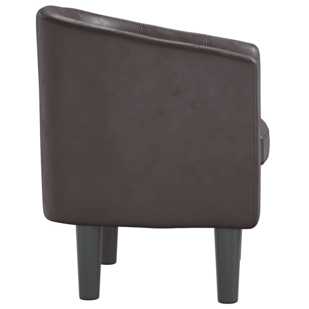 vidaXL Tub Chair Brown Faux Leather-2