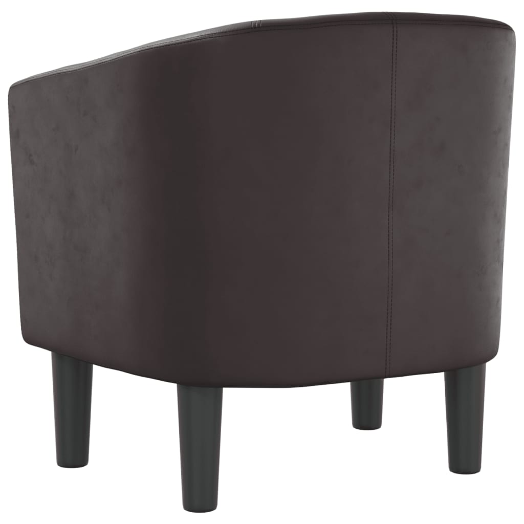 vidaXL Tub Chair Brown Faux Leather-3