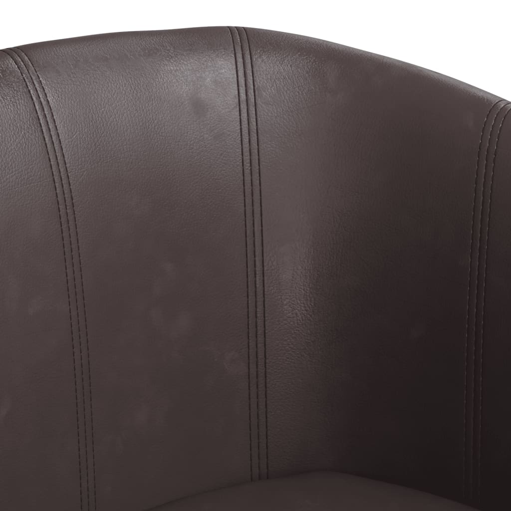 vidaXL Tub Chair Brown Faux Leather-4