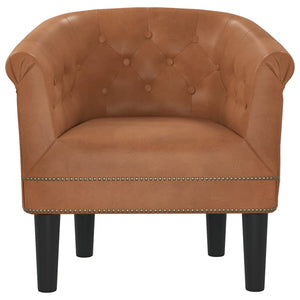 vidaXL Tub Chair Brown Faux Leather-2