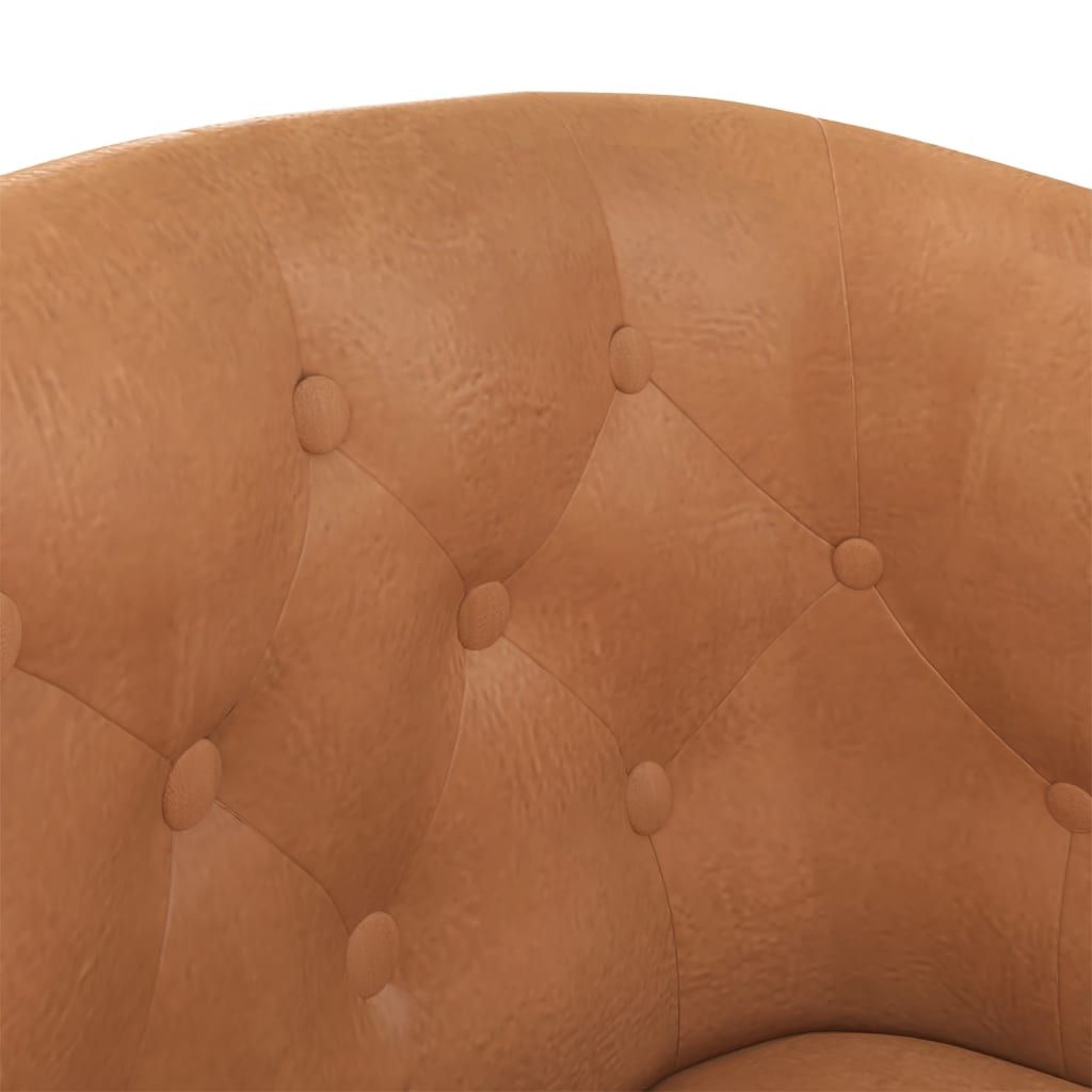 vidaXL Tub Chair Brown Faux Leather-5