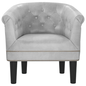 vidaXL Tub Chair Silver Faux Leather-1